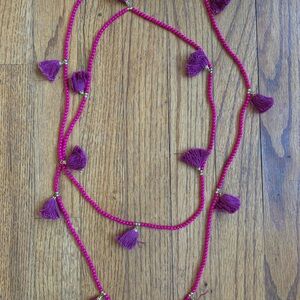 Pink Pom-Pom Necklace